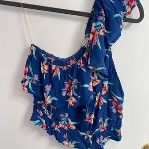 One shoulder floral top